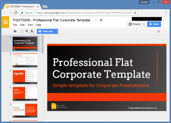 free corporate presentationgoogle slides template