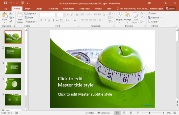 diet-measure-apple-ppt-template