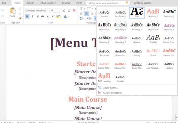 How to Make a Menu in MS Word