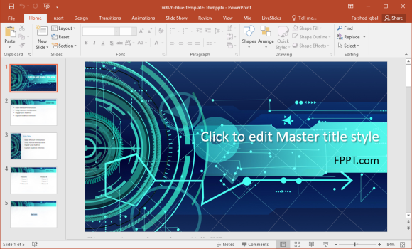 free future technology powerpoint template