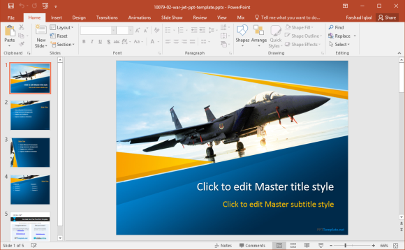 free jet powerpoint template