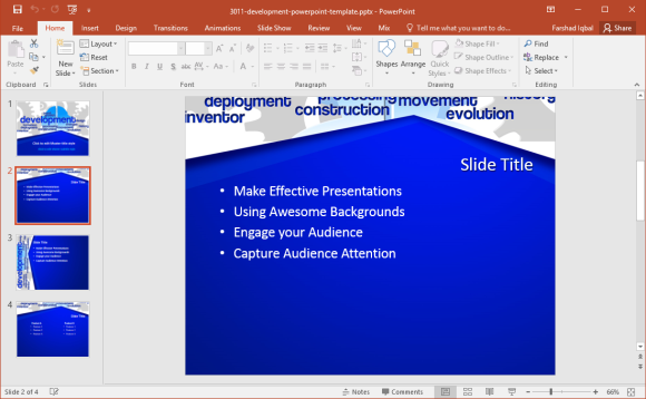 free presentation template on development