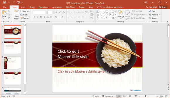 Free rice powerpoint template