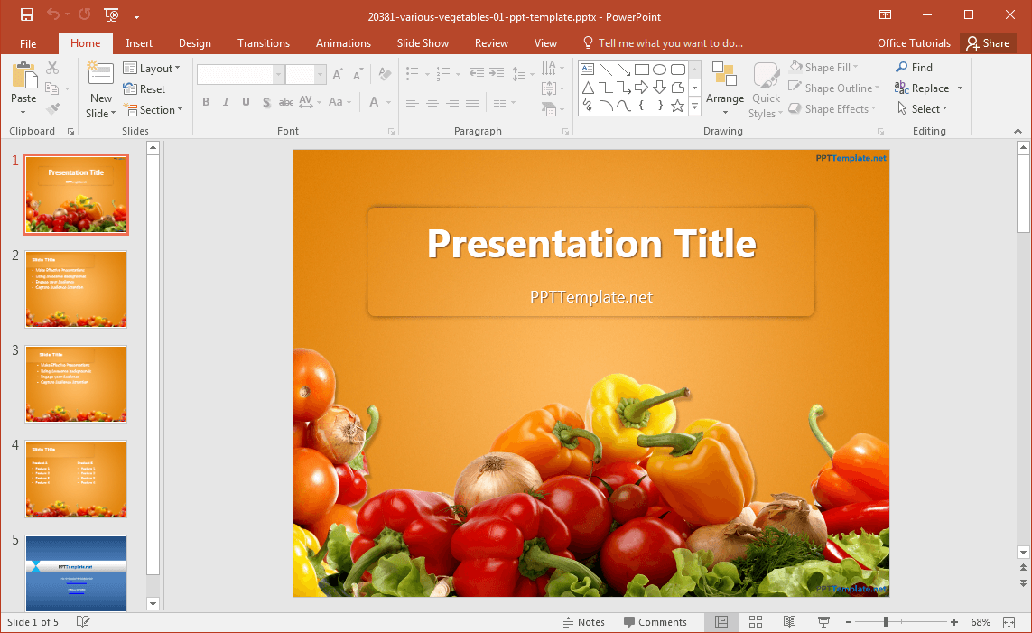  Free Various Vegetables PowerPoint Template 