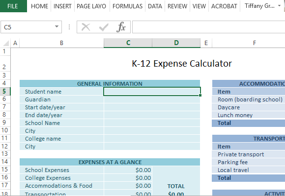 helpful-k-12-expenses-calculation-template-for-parents-and-students