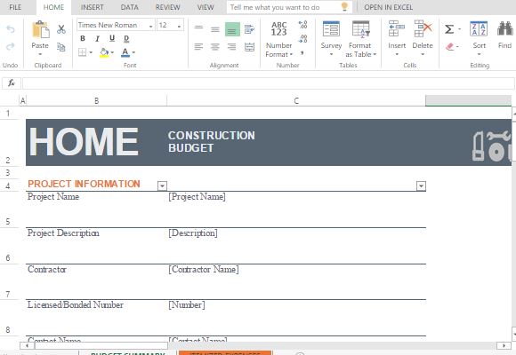 home-construction-budget-management-template