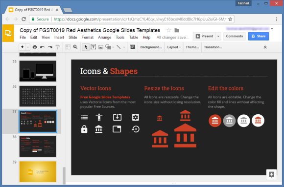 Icons And Shapes Free Google Slides Template Free Google Slides