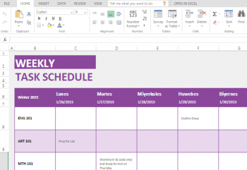 Weekly Task List Maker Template for Microsoft Excel